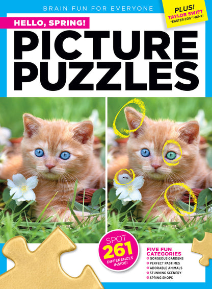 Brain Fun - Picture Puzzles: Spot 261 Differences, Spring Gardens, Pastimes, Cute Animals, Scenery, Shops, Markets, Plus Taylor Swift Easter Egg Hunt, Brain Challenge, Unwind, Unplug, Relax & Solve!