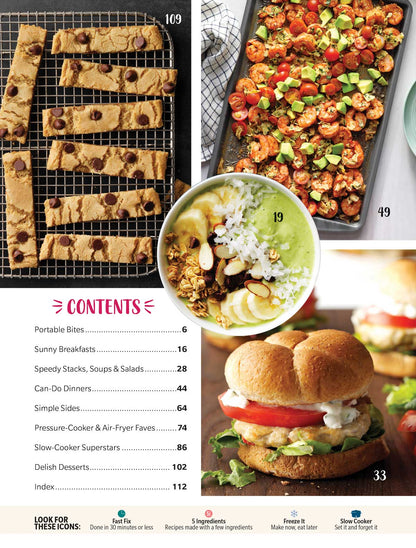 Taste Of Home - Quick & Easy: 117 Speedy Recipes, 30 Minutes Or Less, 5-Ingredient Dishes, Make-Ahead Solutions, Slow Cooker, Air-Fryer, Instant Pot, Breakfast, Lunch, Dinner, Dessert, Snacks & More!