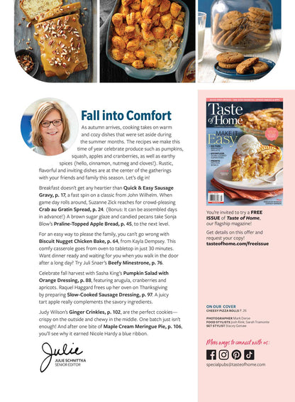 Taste Of Home - Fall Recipes: 105 Quick & Easy Comfort Foods, Game-Day Snacks, Make-Ahead Casseroles, Slow Cooked Staples, Caramel Apples, Oven-Fresh Breads, Cozy Soups, Sandwiches, Mains & More!