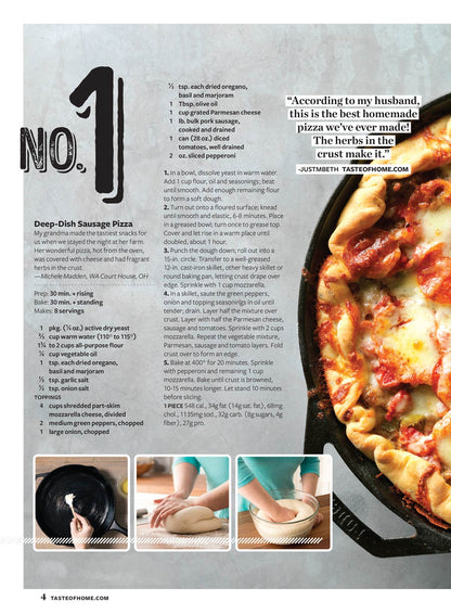Taste of Home: 101 Most Popular Recipes: Five Star Family Favorites, One-Pot Wonders, Easy Homemade Breads, Speedy Sweets, #1 Dish Deep-Dish Sausage Pizza, Best Banana Bread, Chicken Potpie & More!