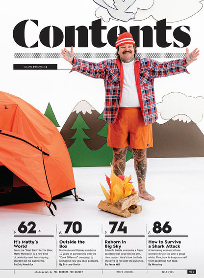 Men's Journal -  2025 Summer Guide: The Greatest Longevity Workout Ever, 160 Summer Upgrades, The Bear Actor, Matty Matheson Is Shaping Stardom On His Own Terms, Grill Like A Pro & More!