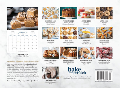Bake From Scratch - 2026 Calendar: 14 Months Of Delicious Holiday Recipes, Baking & Creativity Inspiration, Treats For Every Kitchen, Elevate Your Baking Game All Year Round & More!