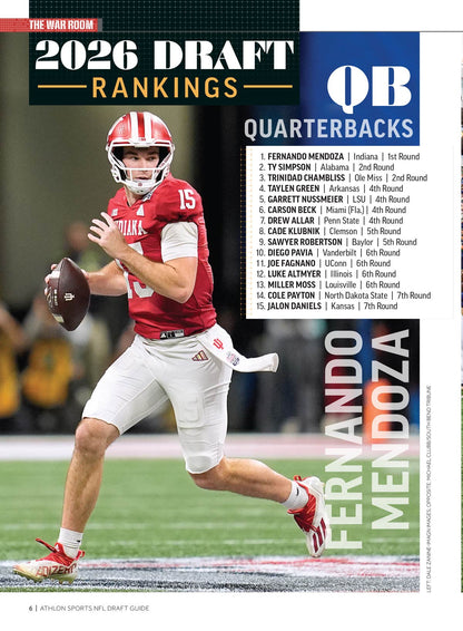 Athlon Sports - 2026 NFL Draft Preview: Top Draft Prospects, Exclusive In-Depth Analysis, Position Rankings, Mocks Drafts, 200+ Player Capsules, Mendoza Magic, Interview With Caleb Downs & More!
