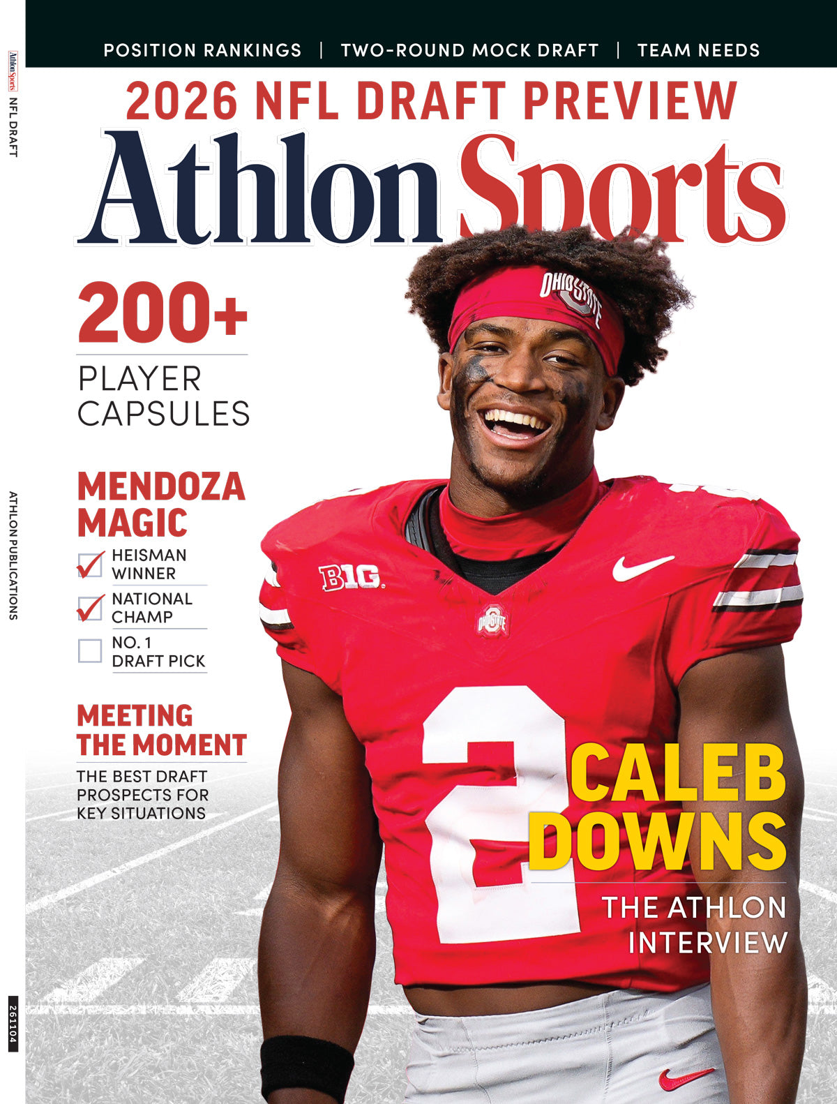 Athlon Sports - 2026 NFL Draft Preview: Top Draft Prospects, Exclusive In-Depth Analysis, Position Rankings, Mocks Drafts, 200+ Player Capsules, Mendoza Magic, Interview With Caleb Downs & More!