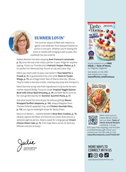 Taste of Home - Summer Cookouts & Potlucks: 103 Recipes For Your Best BBQ Ever, Make & Take Desserts, Crowd-Pleasing Appetizers, Grilled Suppers Including Chicken, Potato Salad, Brownies & More!