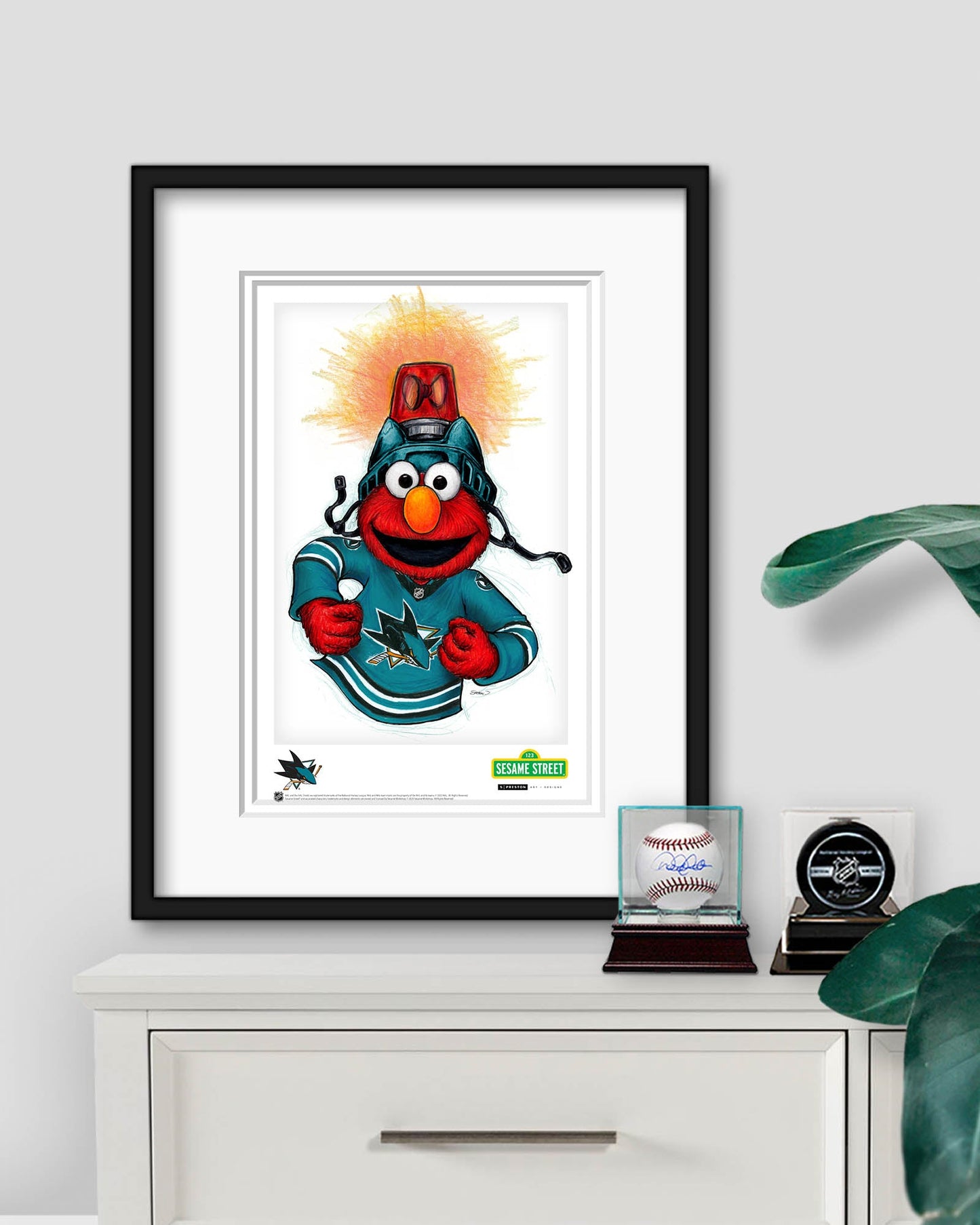 Elmo Loves Goals! x NHL Sharks Limited Edition Art Print