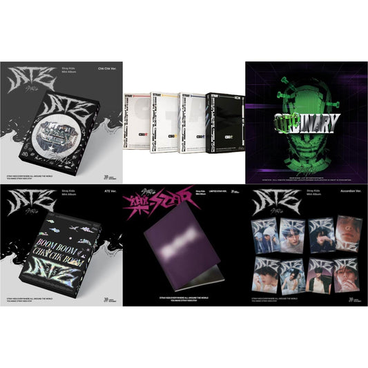 Stray Kids - Rock-Star (Limited Star Ver.) & Ate (Chk Chk Ver.) & Ate (Ate Ver.) & Ate (Accordion Ver.) & Go: Volume 1 (Normal Edition) & Oddinary (Scanning Version/Mask Off Version/Normal Edition) - CD Bundle