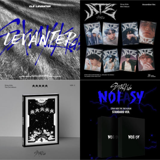 Stray Kids - 5-Star (Ver. C) & Ate (Accordion Ver.) & Cle: Levanter (Mini Album) (Normal Edition) & Noeasy (Normal Edition) - CD Bundle