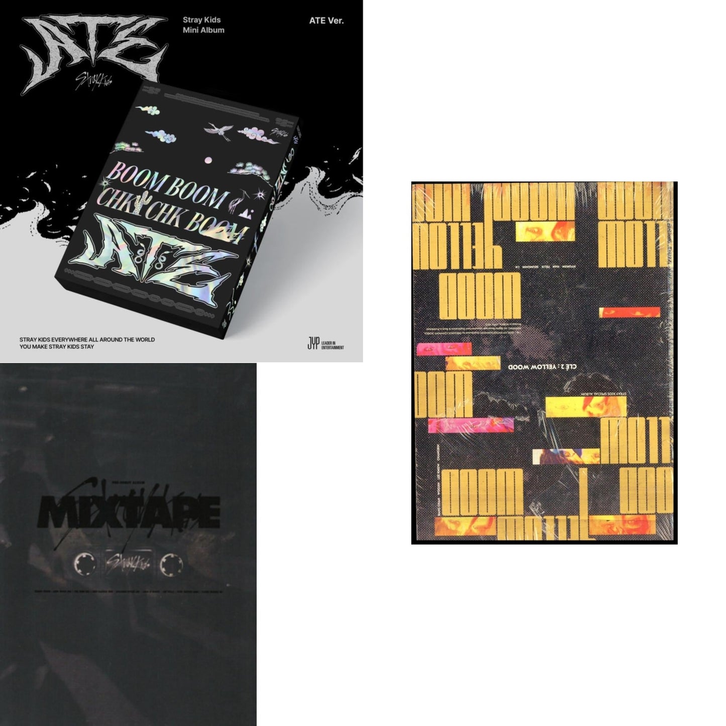Stray Kids - Ate (Ate Ver.) & Mixtape & Cle 2: Yellow Wood (Special Album) - CD Bundle