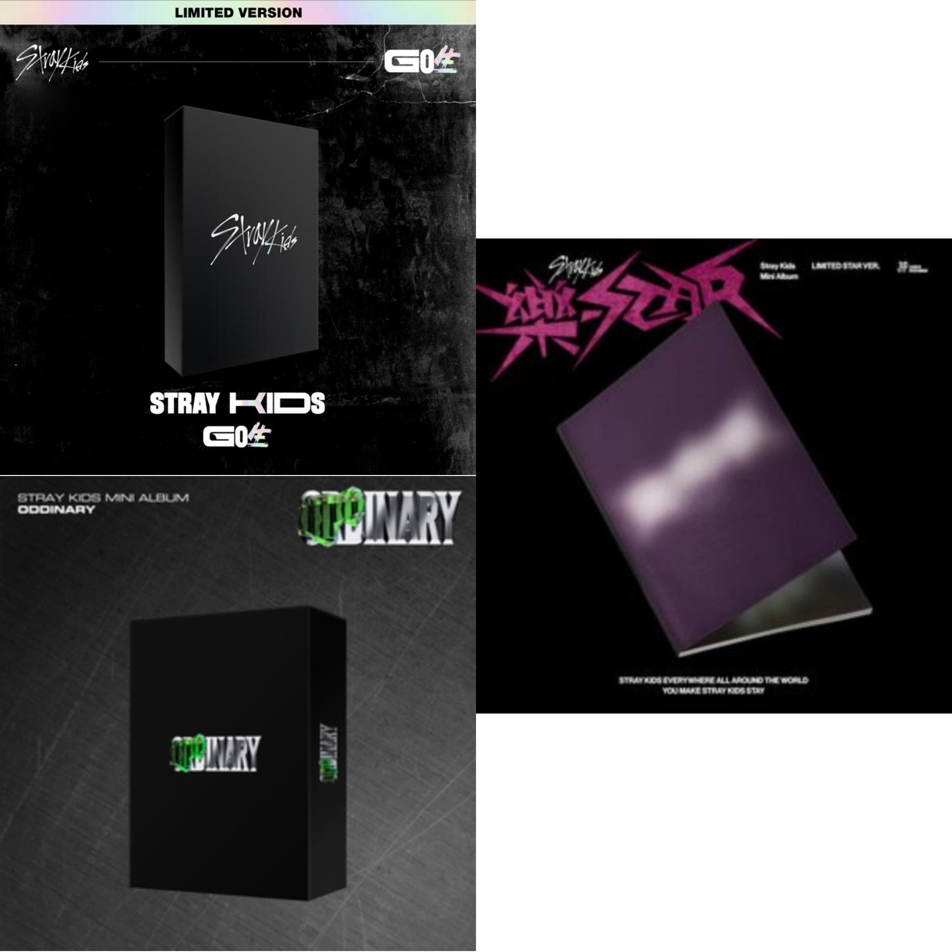 Stray Kids - Rock-Star (Limited Star Ver.) & Go: Volume 1 (Normal Edition) & Oddinary (Scanning Version/Mask Off Version/Normal Edition) - CD Bundle