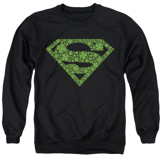 Superman St. Patrick'S Day Shamrock Logo Mens Crewneck Sweatshirt Black