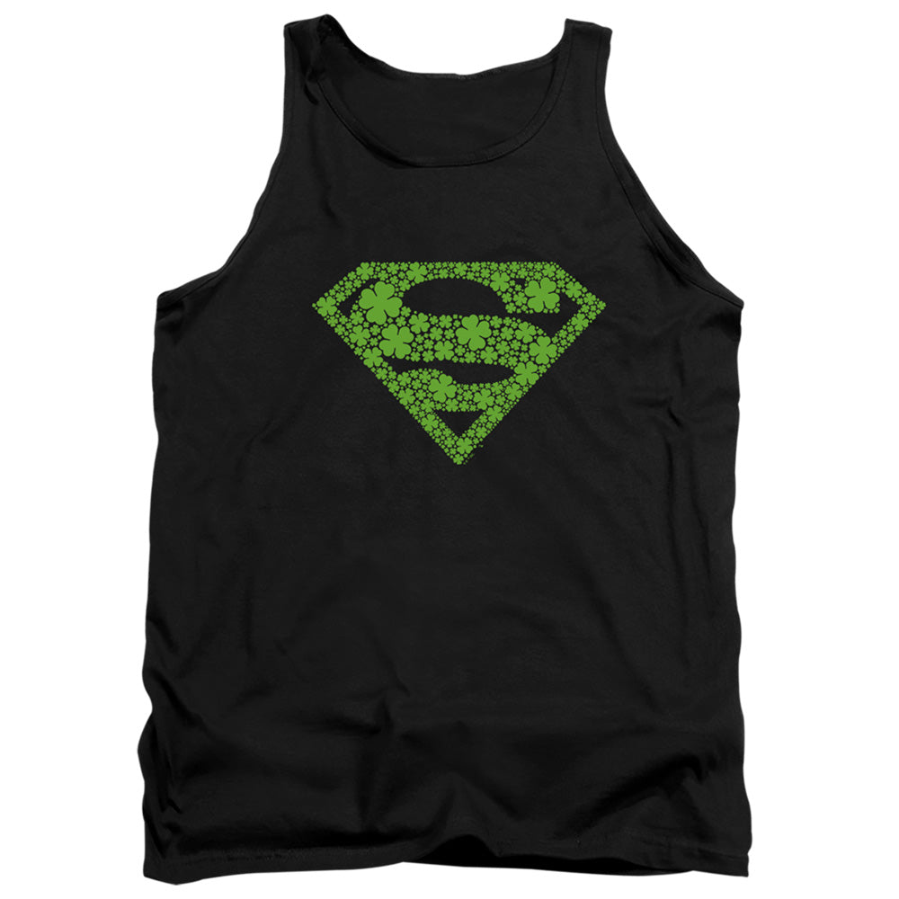 Superman St. Patrick'S Day Shamrock Logo Mens Tank Top Shirt Black