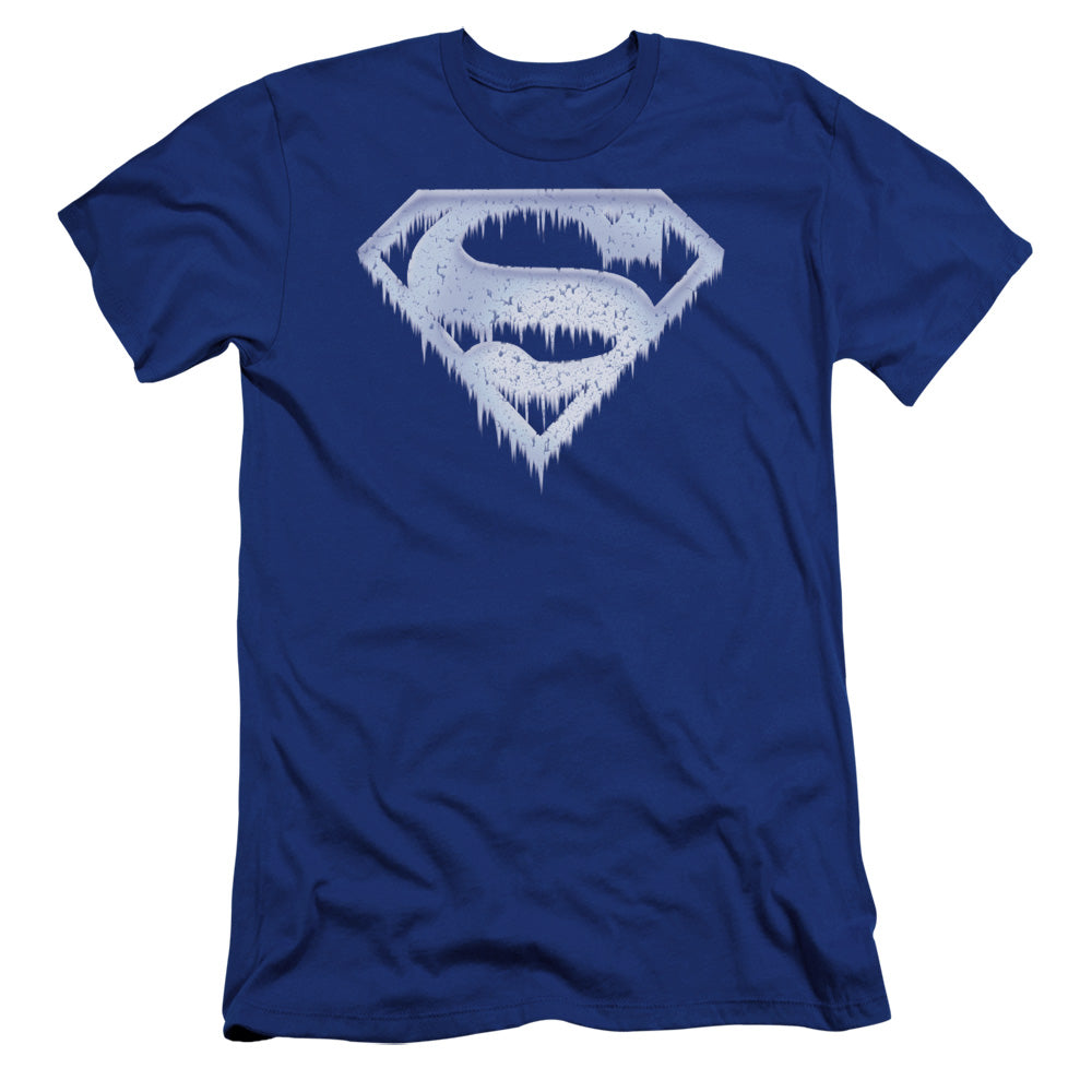 Superman Ice And Snow Shield Premium Bella Canvas Slim Fit Mens T Shirt Royal Blue