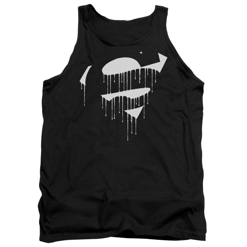 Superman Dripping Shield Mens Tank Top Shirt Black