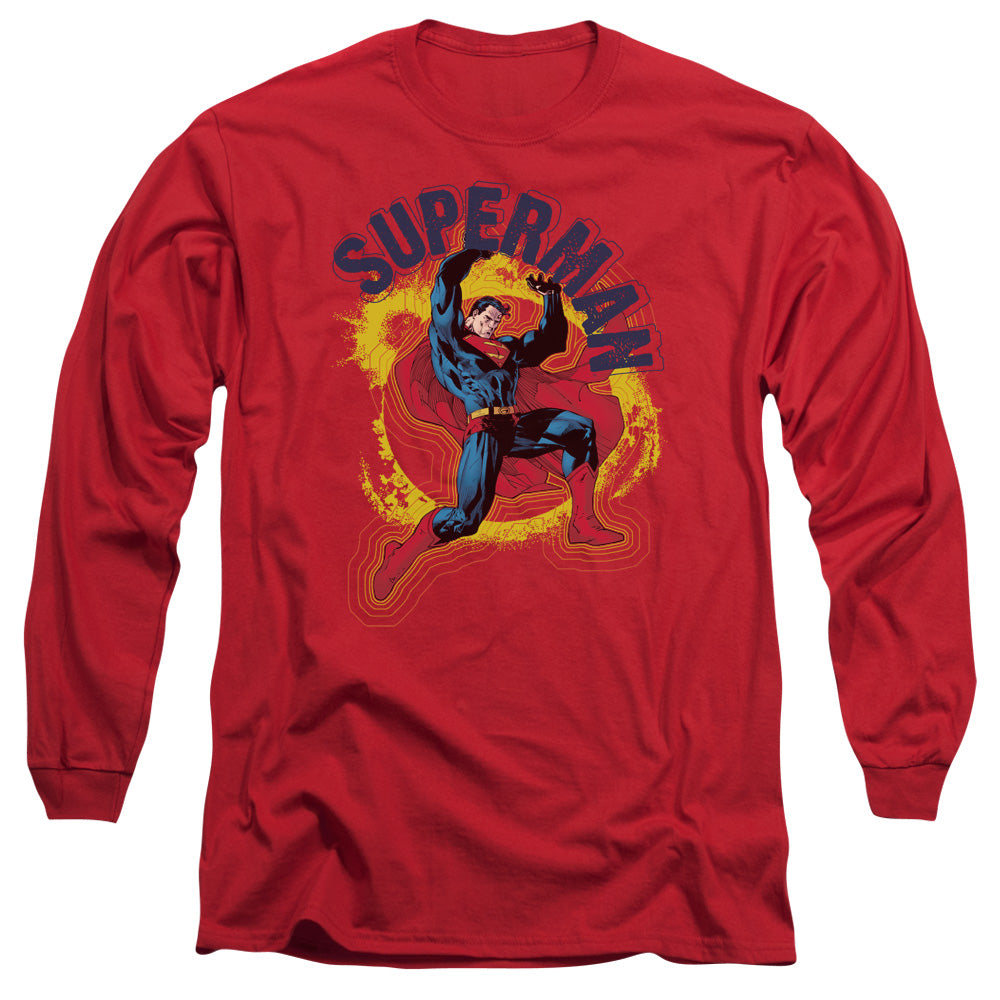 Superman A Name To Uphold Mens Long Sleeve Shirt Red