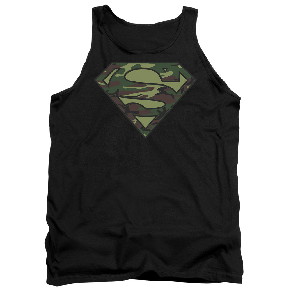 Superman Camo Logo Mens Tank Top Shirt Black