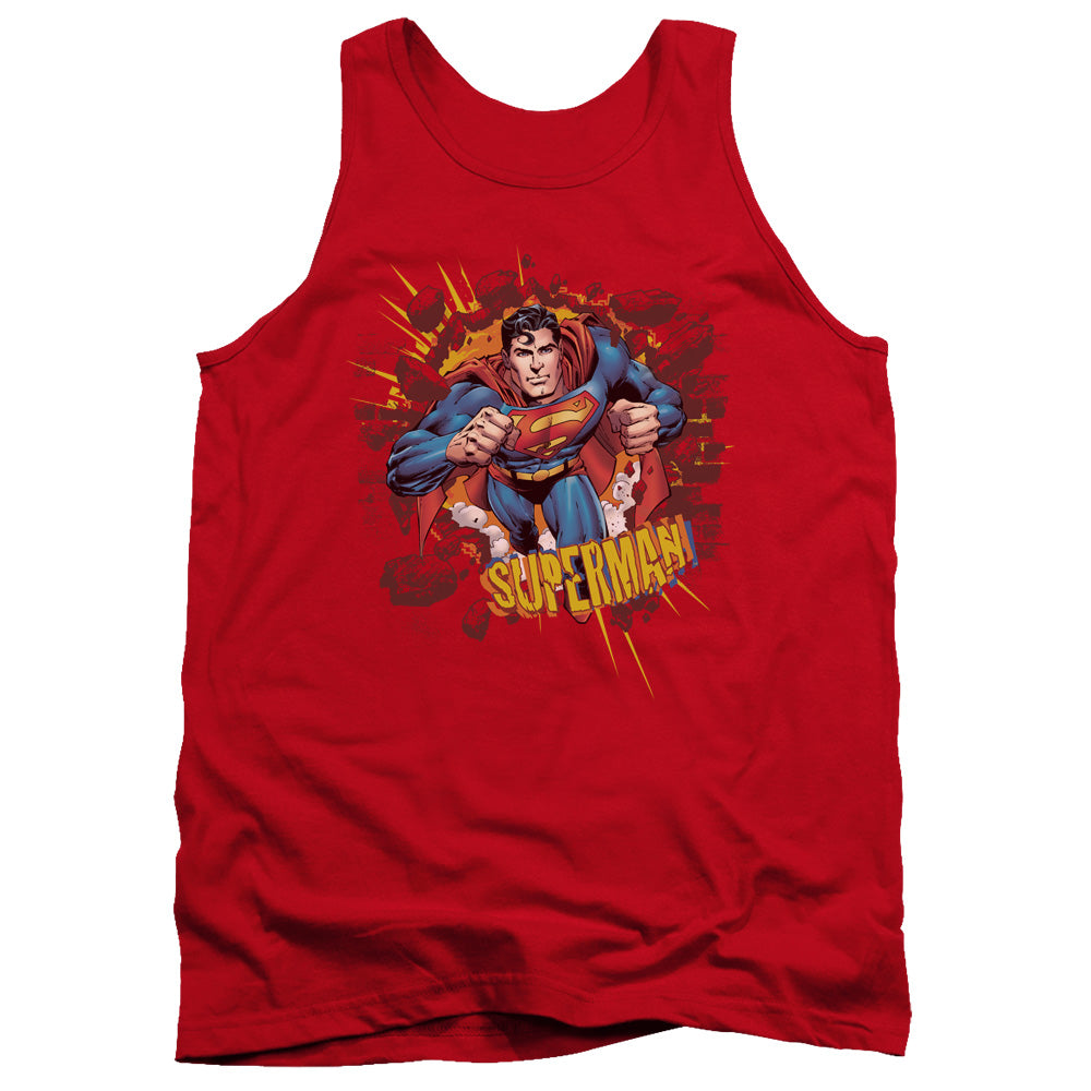 Superman Sorry About The Wall Mens Tank Top Shirt Red