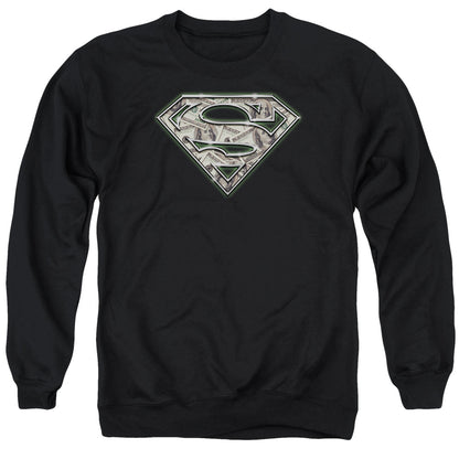 Superman All About The Benjamins Mens Crewneck Sweatshirt Black