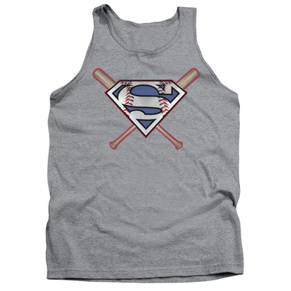 Superman Crossed Bats Mens Tank Top Shirt Athletic Heather