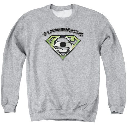 Superman Soccer Shield Mens Crewneck Sweatshirt Athletic Heather