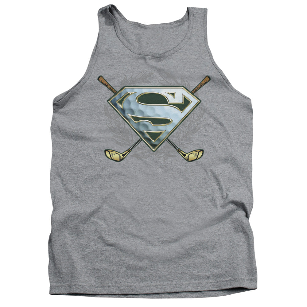 Superman Fore! Mens Tank Top Shirt Athletic Heather