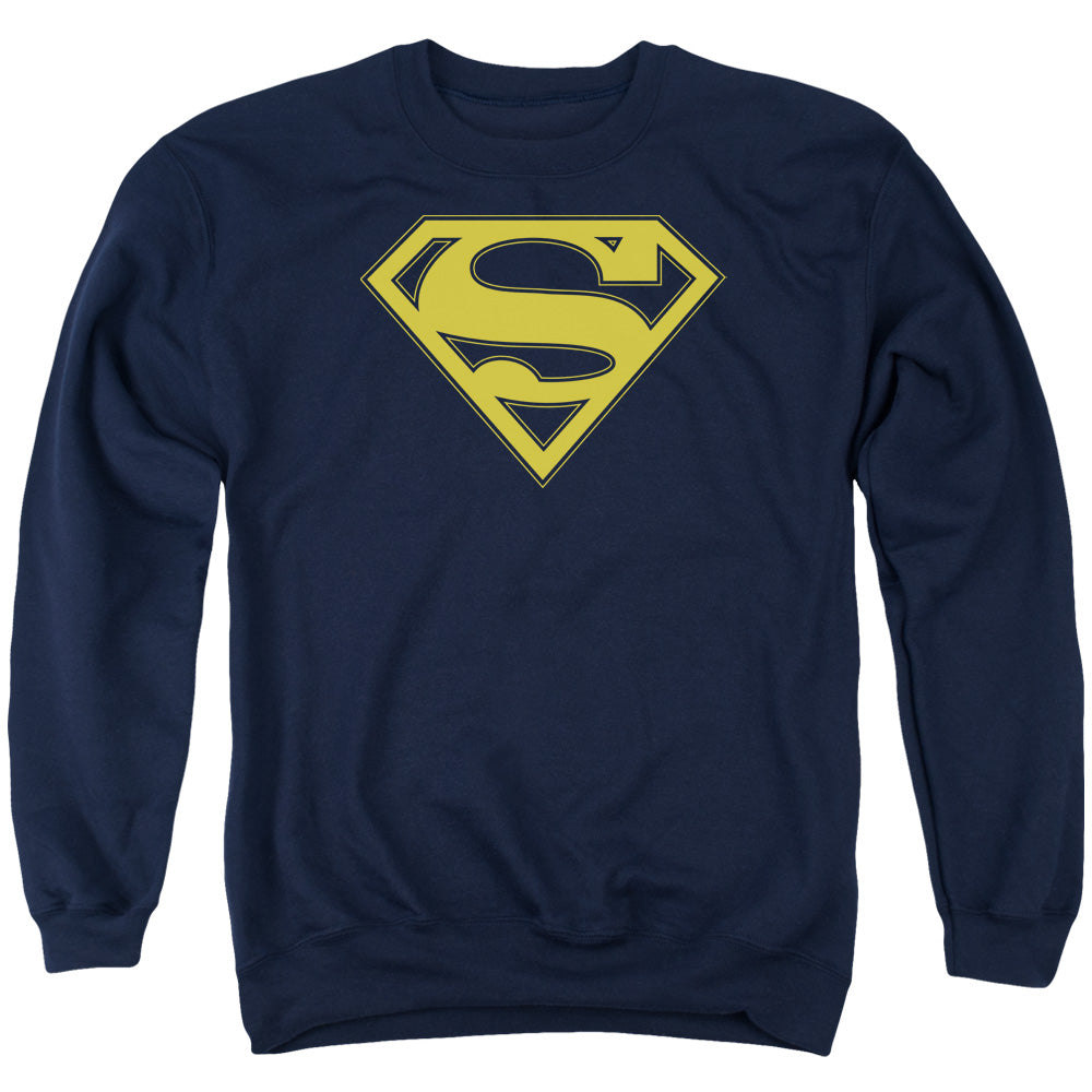 Superman Maize &Amp; Blue Shield Mens Crewneck Sweatshirt Navy