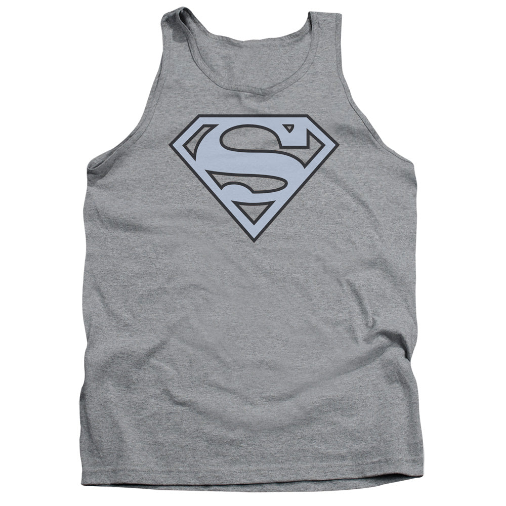 Superman Carolina Blue&Navy Shield Mens Tank Top Shirt Athletic Heather