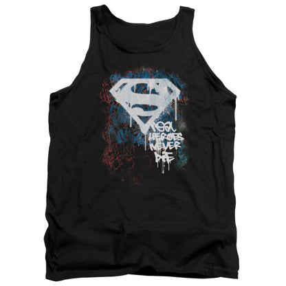 Superman Real Heroes Never Die Mens Tank Top Shirt Black