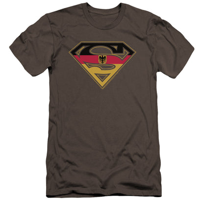 Superman German Shield Premium Bella Canvas Slim Fit Mens T Shirt Charcoal