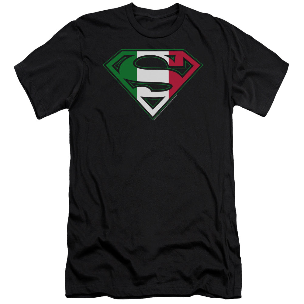 Superman Italian Shield Premium Bella Canvas Slim Fit Mens T Shirt Black