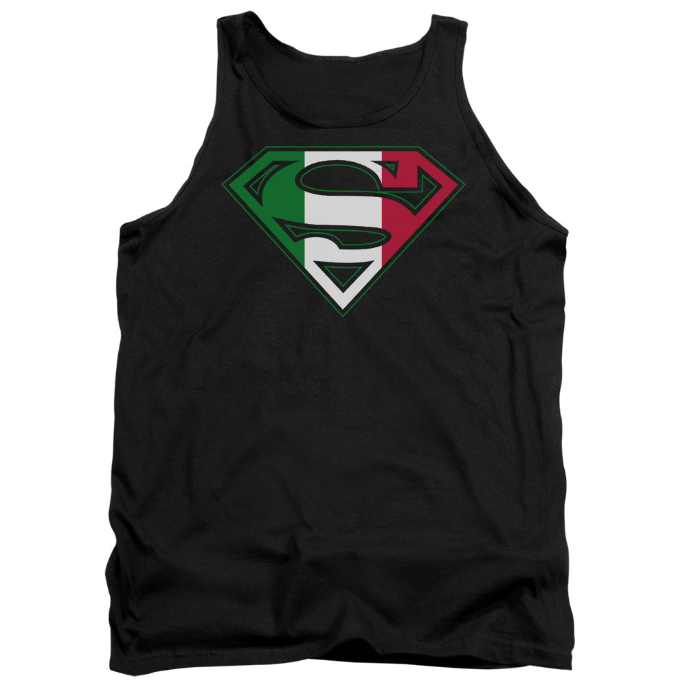 Superman Italian Shield Mens Tank Top Shirt Black