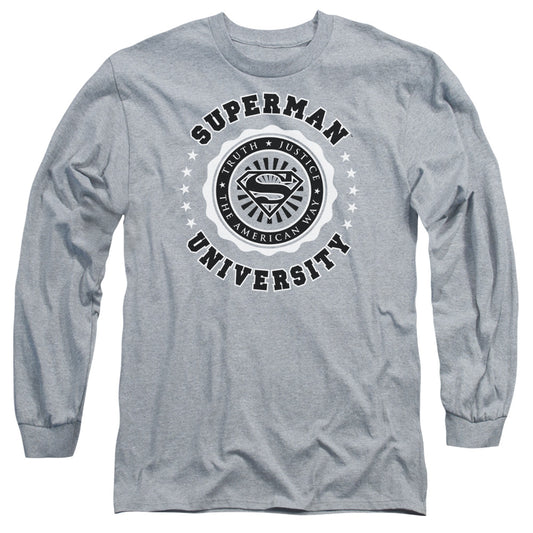 Superman Superman University Mens Long Sleeve Shirt Athletic Heather