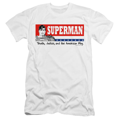 Superman Superman For President Premium Bella Canvas Slim Fit Mens T Shirt White