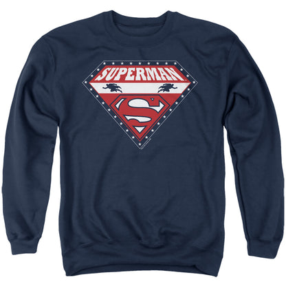 Superman Superman For President Mens Crewneck Sweatshirt Navy