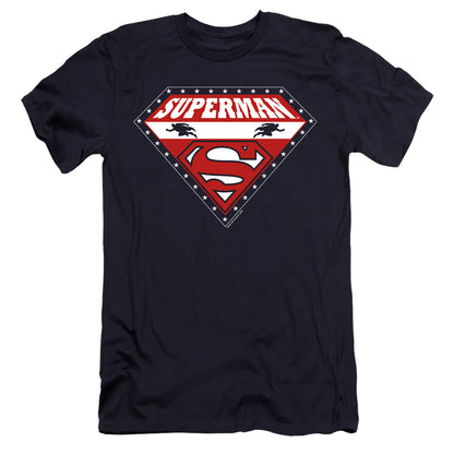 Superman Superman For President Premium Bella Canvas Slim Fit Mens T Shirt Navy