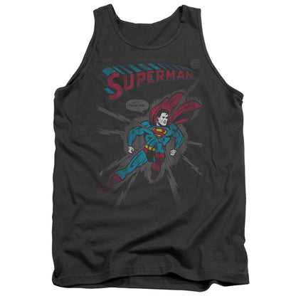 Superman It Tickles Mens Tank Top Shirt Charcoal