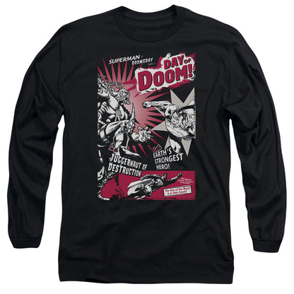 Superman Day Of Doom Mens Long Sleeve Shirt Black