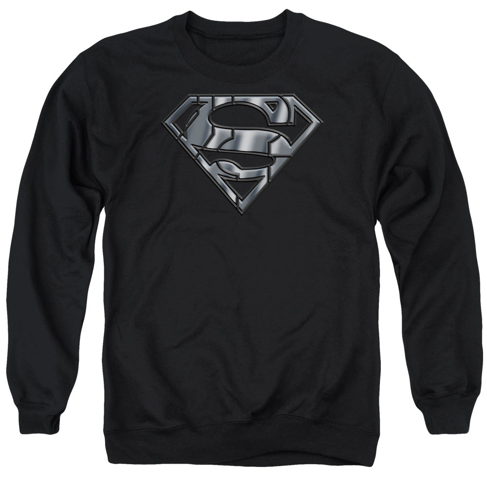 Superman Mech Shield Mens Crewneck Sweatshirt Black