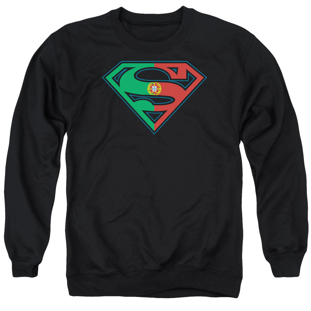 Superman Portugal Shield Mens Crewneck Sweatshirt Black