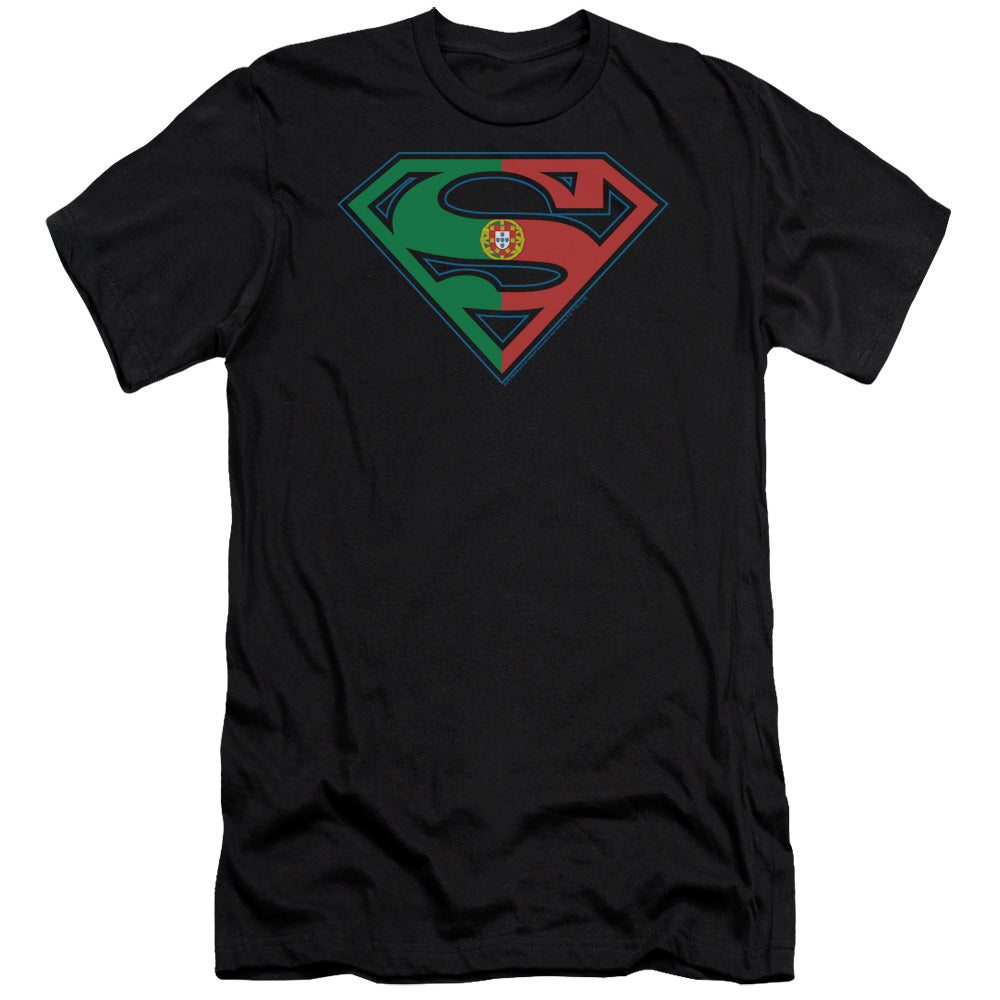 Superman Portugal Shield Premium Bella Canvas Slim Fit Mens T Shirt Black