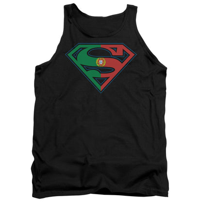 Superman Portugal Shield Mens Tank Top Shirt Black