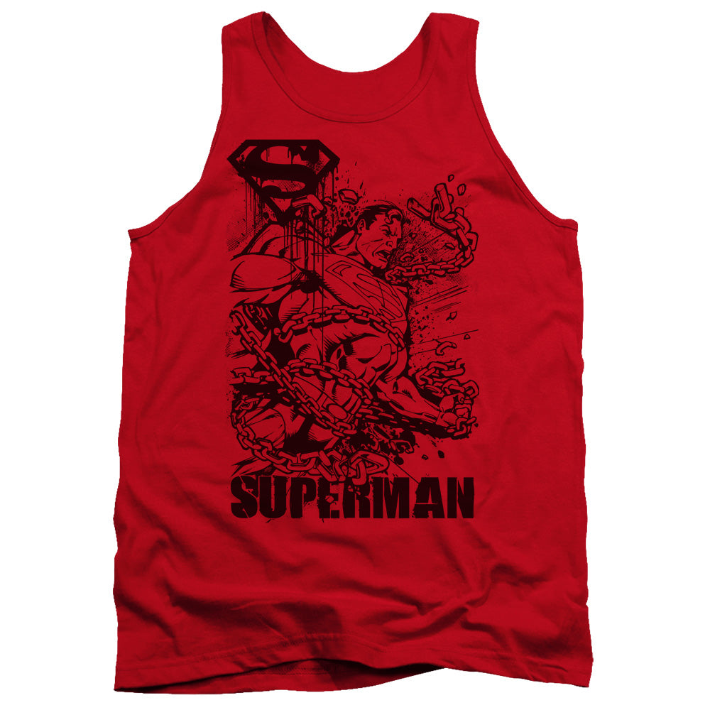 Superman Breaking Chains Mens Tank Top Shirt Red