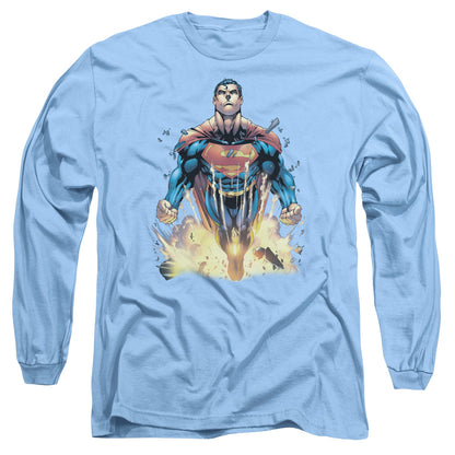 Superman #224 Cover Mens Long Sleeve Shirt Carolina Blue Officially Licensed