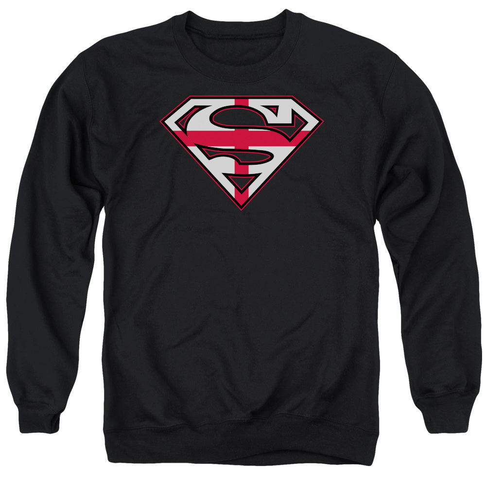 Superman English Shield Mens Crewneck Sweatshirt Black