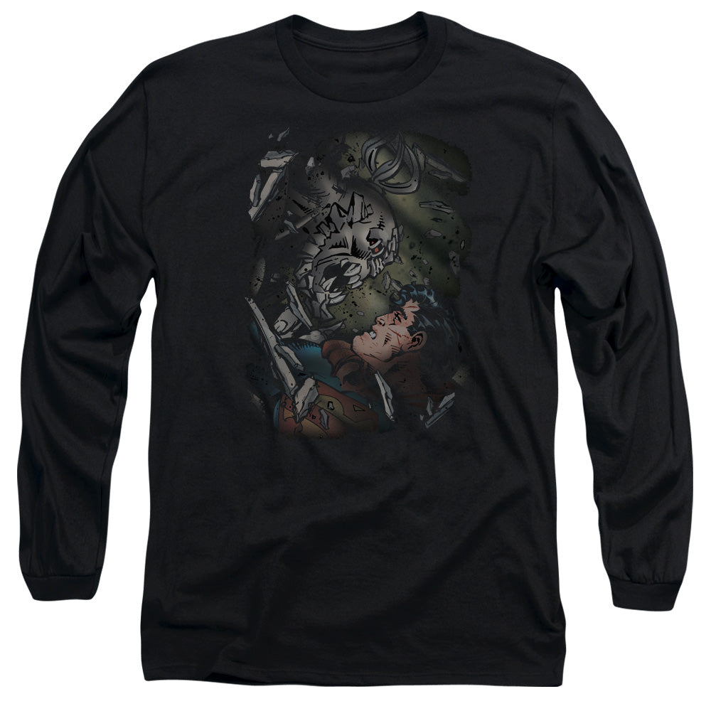 Superman Epic Battle Mens Long Sleeve Shirt Black