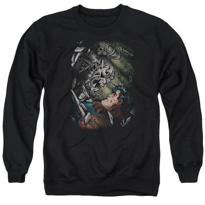 Superman Epic Battle Mens Crewneck Sweatshirt Black