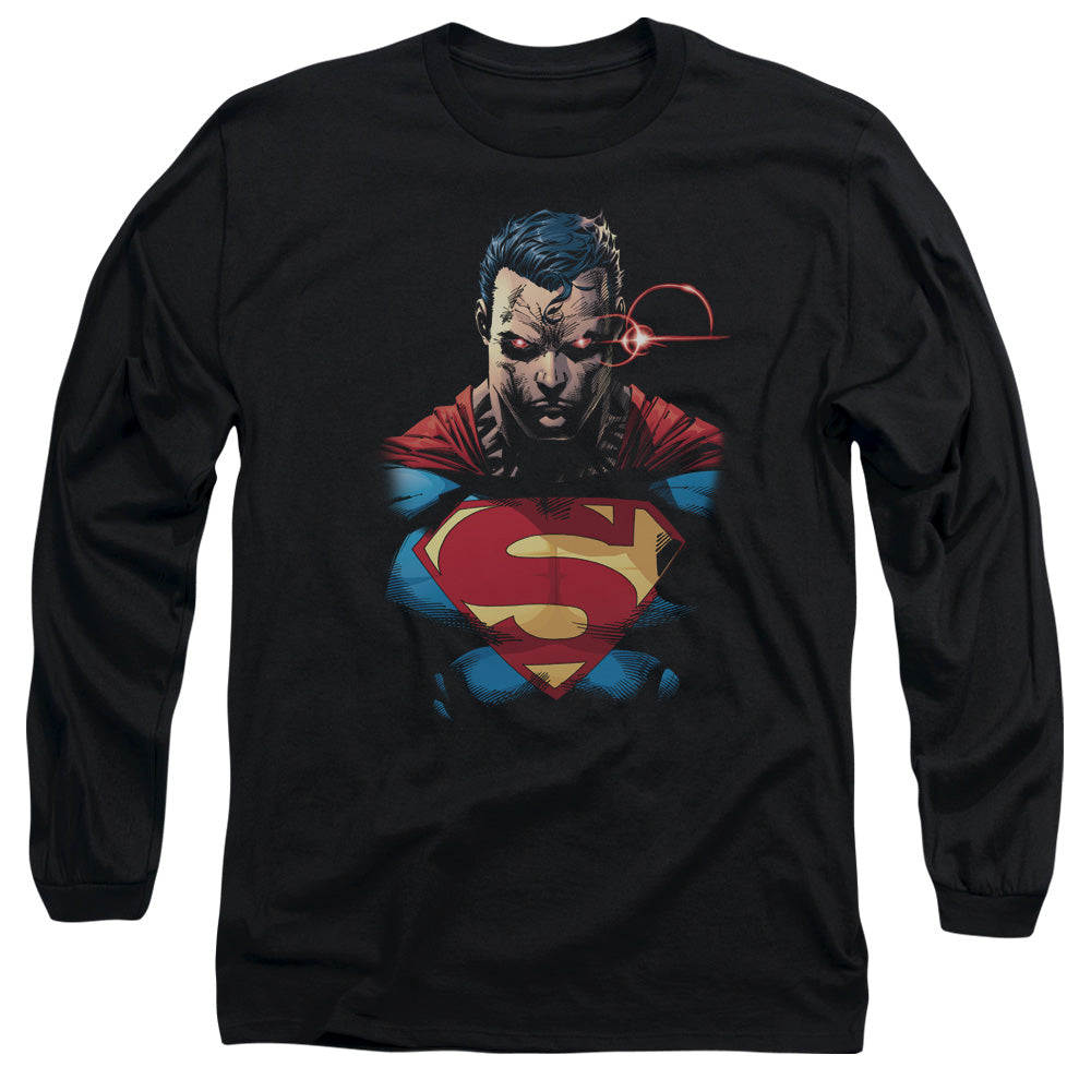 Superman Displeased Mens Long Sleeve Shirt Black