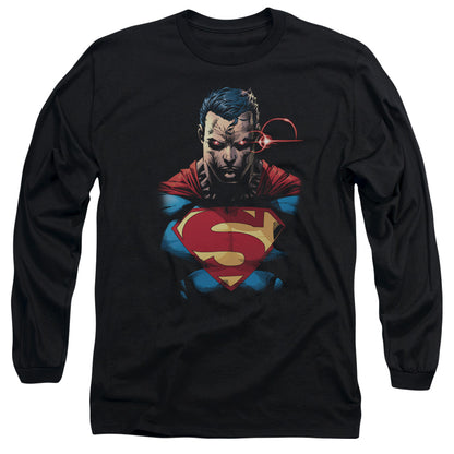 Superman Displeased Mens Long Sleeve Shirt Black Officially Licensed