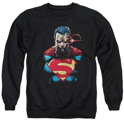 Superman Displeased Mens Crewneck Sweatshirt Black