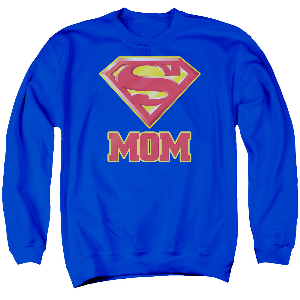 Superman Super Mom Mens Crewneck Sweatshirt Royal Blue